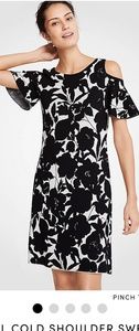 Floral cold shoulder sweater dress